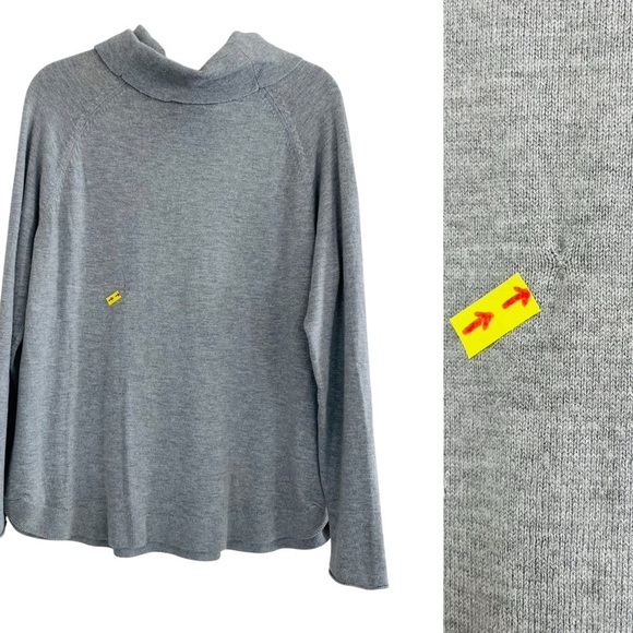 J. Jill Polar Bear Cowl Neck Sweater Gray Size Medium - Picture 14 of 15